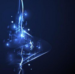 Abstract music background blue style vector 01