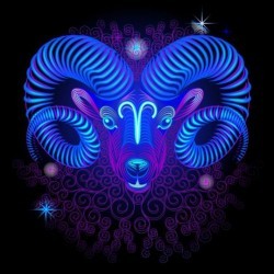 Aries neon sign vector material
