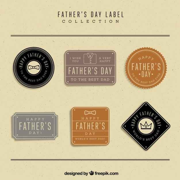 Assortment of vintage father’s day labels