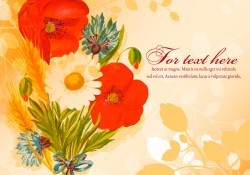 Beautiful Floral Text Template Vector