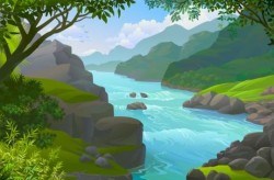Beautiful Jungle landscape vector graphics 08