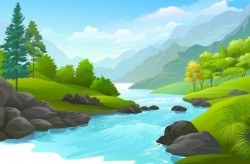 Beautiful Jungle landscape vector graphics 05