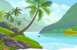 Beautiful Jungle landscape vector graphics 03