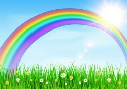Beautiful Spring Rainbow Background