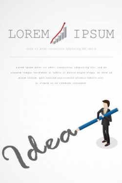 Businessman with pencil vector template 07