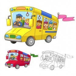 Cartoon school bus vectors