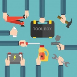 Coloured tools collection