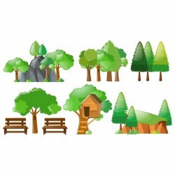 Coloured trees collection