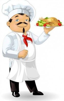 Cook and roast chicken vector