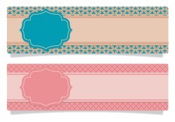 Cute Scrapbook Style Banners Vector