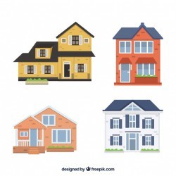 Decorative house facades with fantastic designs