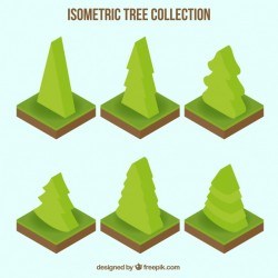 Decorative isometric trees