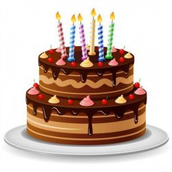 Delicious birthday cake with candle vectors 04