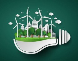 Eco concept with lamp business template vector 02