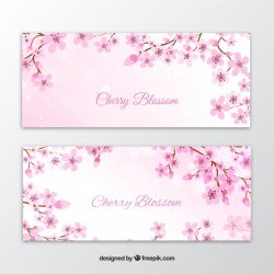 Elegant watercolor flower banners