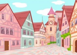 Europe town street vector