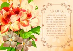 Floral Text Template Illustration Vector