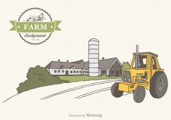 Free Farm Scene Vector Background