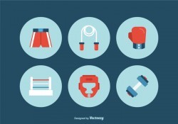 Free Flat Boxing Vector Icons