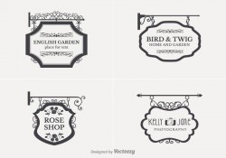 Free Retro Hanging Nameplate Vector