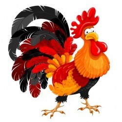 Funny reooster with new year vector