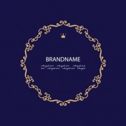 Golden frame with blue background vector 04