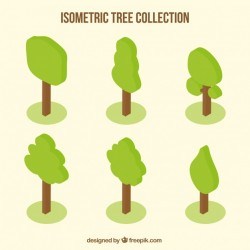 Isometric pack of trees with fantastic designs