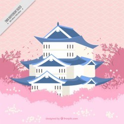 Japanese house background in nature