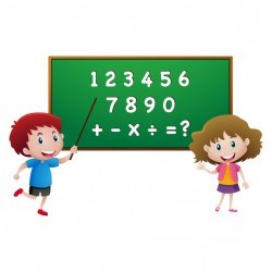 Kids with a blackboard design