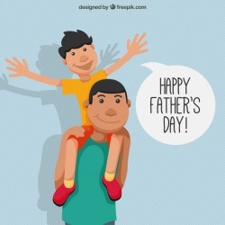 Lovely background of father playing with his son