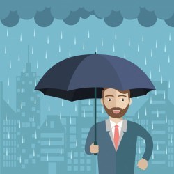 Man under the rain design