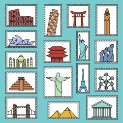 Monument stamps collection