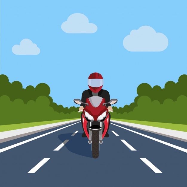 Motorbike on the road design