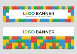 Multicolor Lego Banners Vector