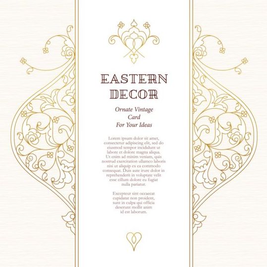 Ormate vintage card with eastern decor vector