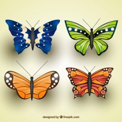 Pack of realistic butterflies with great designs