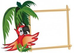 Parrot with text frame vector 06