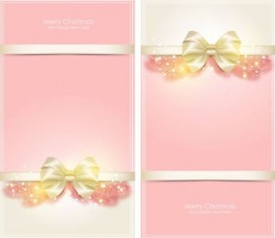Pink christmas vertical cards vector material