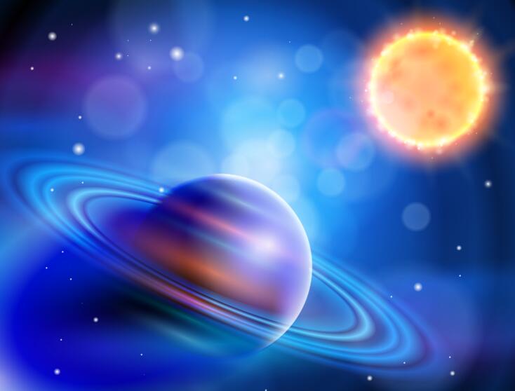 Planet rings sun vector material