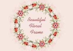 Red Floral Vector Frame Background