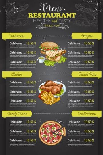 Restaurant price menu vintage vector 03