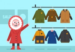Vector Winter Coat for Girls