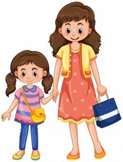 Mother and daughter holding hands