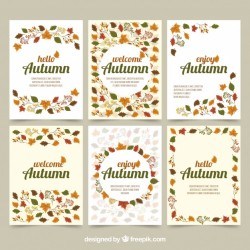 Autumn cards with leaves and elegant style