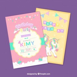 Birthday cards with unicorns