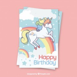 Birthday template with a unicorn