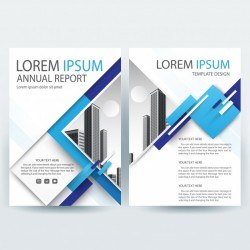 Business brochure template with Blue Geometric shapes