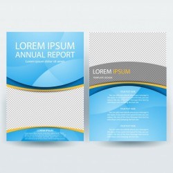 Business brochure template with Blue shapes