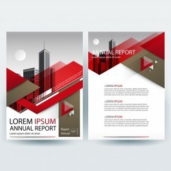 Business brochure template with Red and Brown Geometric shapes