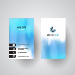 Business card template with a watercolour design